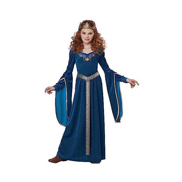 CALIFORNIA COSTUMES Déguisement princesse médiévale velours luxe fille - Bleu - S 6-8 ans 134 cm 