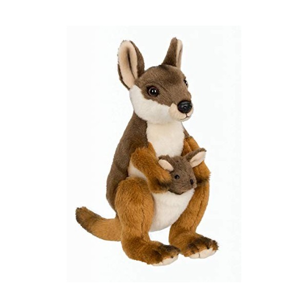 WWF Plüsch WWF - Peluche Kangourou Wallaby avec Bébé - Peluche Réaliste avec de Nombreux Détails Ressemblants - Douce et Soup