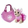 Simba Chi Love is in The Air Chihuahua Chien en Peluche avec Jolie Robe chaleureuse et nœud dans Une Pochette en Forme de cœu