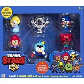Brawl Stars - Pack 8 Figurines 4.5 Cm - Brawlers Team B - Lansay