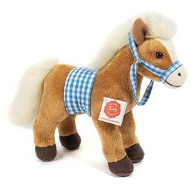 Teddy Hermann 90261 Peluche Cheval Debout avec Selle 23 cm avec Rembourrage recyclé