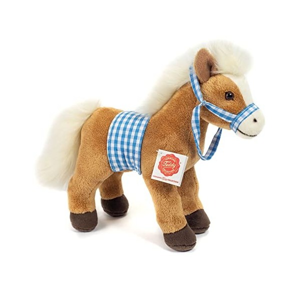 Teddy Hermann 90261 Peluche Cheval Debout avec Selle 23 cm avec Rembourrage recyclé