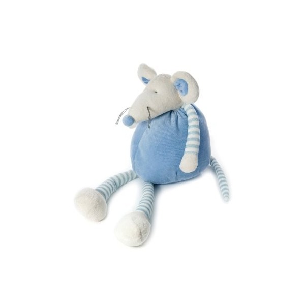 Mousehouse Gifts Souris en Peluche Bleu de 34cm pour Nouveau-né bébé garçon Cadeau
