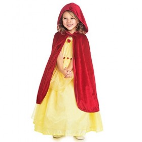 Little Adventures Rouge&nbsp;Cape en Velours à Capuche Rouge, L Age 5-9 