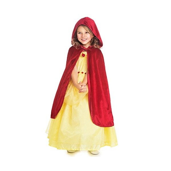 Little Adventures Rouge Cape en Velours à Capuche Rouge, L Age 5-9 