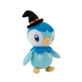 Pokemon PKW - Peluche saisonnière Halloween Piplup avec Chapeau de sorcière - 20,3 cm - W4