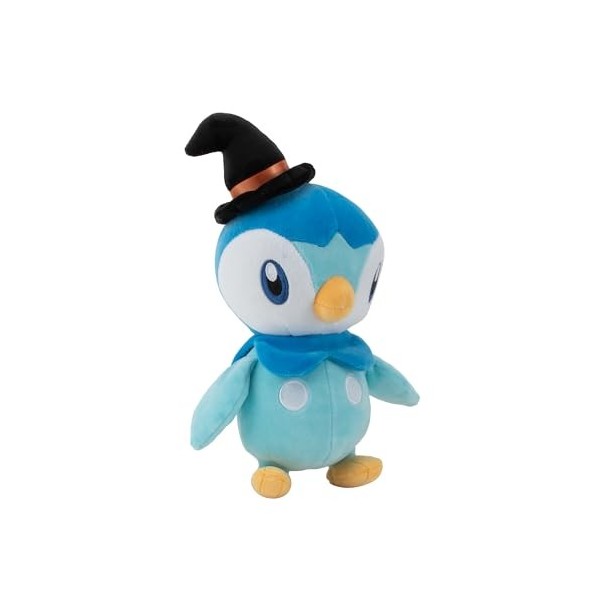 Pokemon PKW - Peluche saisonnière Halloween Piplup avec Chapeau de sorcière - 20,3 cm - W4
