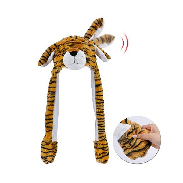 Bonnet Lapin Avec Oreilles Qui Bougent - Peluche, Lumière LED, Pour Cosplay, Noël, Halloween, Cadeau Drôle