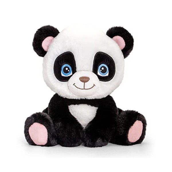 tachi Peluche panda ourson en peluche noir et blanc - 25 cm