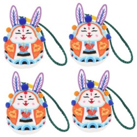 Toyvian 4 Pièces Lapin en Peluche Jouet Lapin en Peluche Poupée en Peluche Lapin Jouet Peluche Voiture Jouets en Peluche Bure