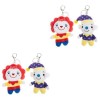 Toyvian 4 Pièces Porte-clés Clown Porte-clés en Peluche Jouets Kawaii pour Clé Voitures Jouets Garnitures De Petits Gâteaux P