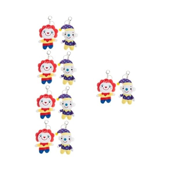 Toyvian 4 Pièces Porte-clés Clown Porte-clés en Peluche Jouets Kawaii pour Clé Voitures Jouets Garnitures De Petits Gâteaux P