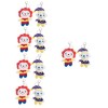 Toyvian 4 Pièces Porte-clés Clown Porte-clés en Peluche Jouets Kawaii pour Clé Voitures Jouets Garnitures De Petits Gâteaux P