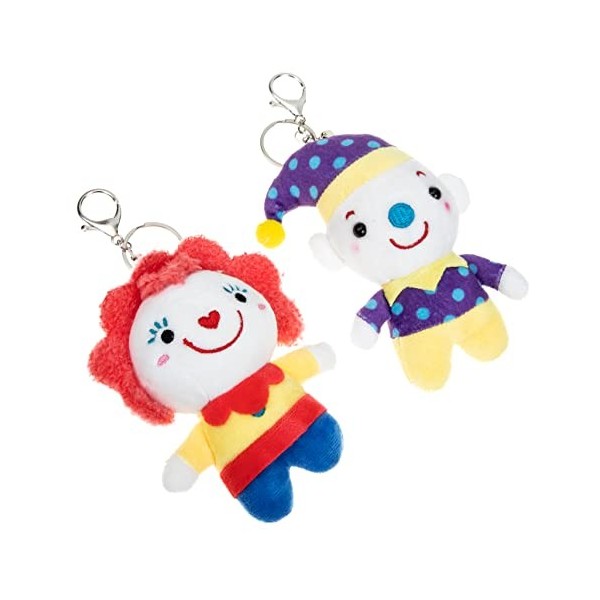 Toyvian 4 Pièces Porte-clés Clown Porte-clés en Peluche Jouets Kawaii pour Clé Voitures Jouets Garnitures De Petits Gâteaux P