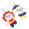 Toyvian 4 Pièces Porte-clés Clown Porte-clés en Peluche Jouets Kawaii pour Clé Voitures Jouets Garnitures De Petits Gâteaux P