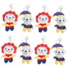 Toyvian 4 Pièces Porte-clés Clown Porte-clés en Peluche Jouets Kawaii pour Clé Voitures Jouets Garnitures De Petits Gâteaux P