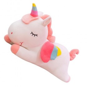 Abaodam Licorne Peluche Licorne Peluche Jouet Licorne Oreiller Doux Licorne Peluche avec Ailes Arc-en-Ciel pour Enfants Fille
