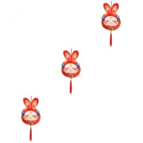 Totority 3 Pièces Lapin Chanceux Poupée Pendentif Lapin Mascotte Poupée Peluche Lapin Jouet Peluche Cochon en Peluche Jouets 