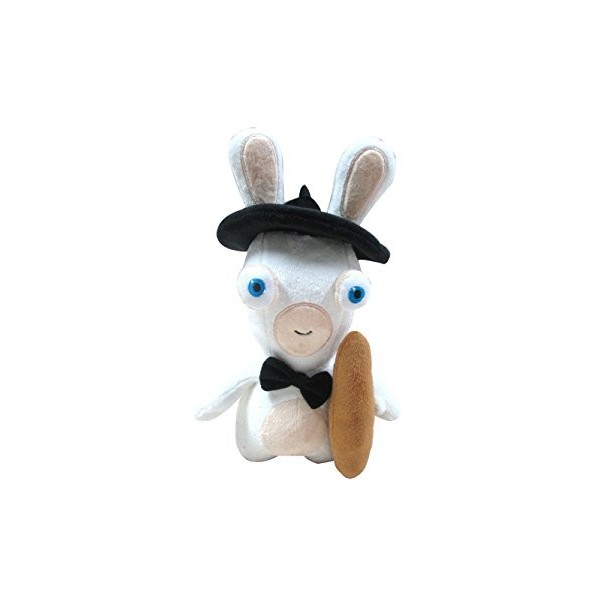 Raving Rabbits Raving Rabbids Peluche – Français 28 cm , Raving Rabbids Peluche 28 cm déguisé en Français archétypal avec Ba