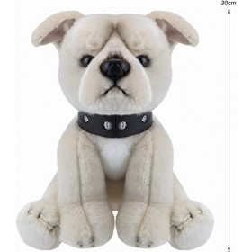 PMS Peluche douce de qualité supérieure pour chien Staffordshire Bull Terrier beige 