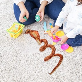 Mipcase Serpent en Peluche Jouet en Peluche Animal Jouet Doux Réaliste Faune Naja Serpent Modèle Drôle Forêt Tropicale Serpen