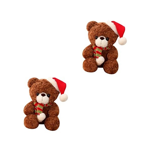 TOYANDONA 2 Pièces Ours De Noël Ours Poupée Ours Poupée en Peluche Saint Valentin Ours en Peluche du Festival Cadeaux Adolesc