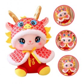 Totority 2024 Dragon en Peluche 2024 Décoration du Nouvel an Chinois Cadeaux pour Lui Poupée De LAnnée du Dragon Chinois 202