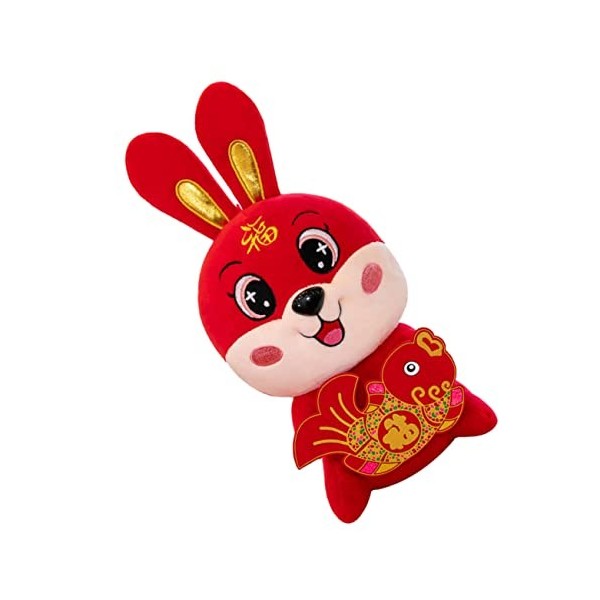 ibasenice 2 Pièces Lapin De Poisson De Bon Augure Poupée Lapin du Nouvel an Chinois Jouet De Mascotte De Lapin Année De La Po