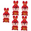 ibasenice 2 Pièces Lapin De Poisson De Bon Augure Poupée Lapin du Nouvel an Chinois Jouet De Mascotte De Lapin Année De La Po
