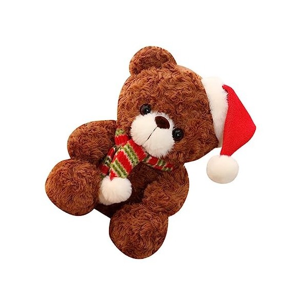 ibasenice Ours De Noël Poupée en Peluche Saint Valentin Cadeau De Fête De Noël Décor De Poupée Ours Cadeau De Poupée De Noël 