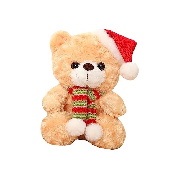ibasenice Ours De Noël Poupée en Peluche Saint Valentin Cadeau De Fête De Noël Décor De Poupée Ours Cadeau De Poupée De Noël 