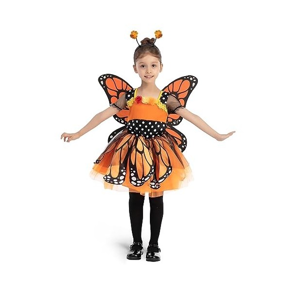 Spooktacular Creations Unique Fantasy Monarch Butterfly Costume for Kids Halloween Petit 5-7 ans 