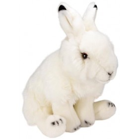 Carl Dick Peluche Lièvre, Lapin en Peluche en Position Assise Blanc 30cm 3556