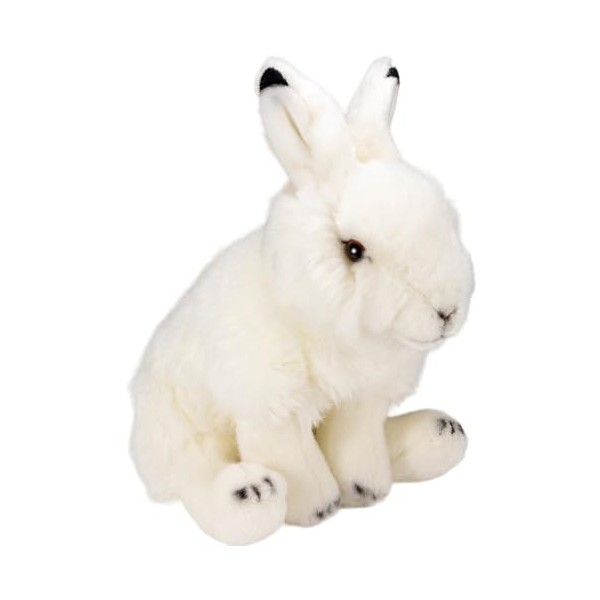 Carl Dick Peluche Lièvre, Lapin en Peluche en Position Assise Blanc 30cm 3556