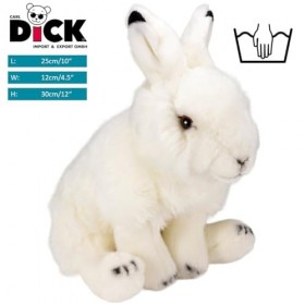 Carl Dick Peluche Lièvre, Lapin en Peluche en Position Assise Blanc 30cm 3556