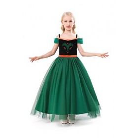 ELSA & ANNA Robe Princesse pour Filles - Déguisement Reine des Neiges pour Filles - Robe Princesse Filles pour Fêtes, Anniver