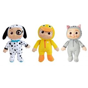 Toptoys2u Bargain Bundles Lot de 3 Jouets en Peluche JJ Duckie, Kitty et Chiot - Ensemble de Peluches en Peluche de 8 Pouces,