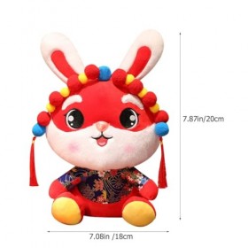 Toyvian 2 Pièces Année du Lapin en Peluche Poupée 2023 Nouvel an Chinois Poupée De Lapin Figurines De Lapin Jouet De Lapin en