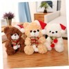 Toyvian 2 Pièces Ours De Noël Père Noël Animal en Peluche Poupée De Noël en Peluche Ours en Peluche De Noël Faveurs De Noël O