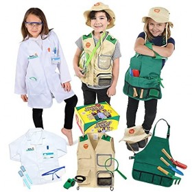 Born Toys Dress Up & Pretend Play 3-in-1 Premium Kids Costumes Set - Washable Kids Dress up Clothes for Play - Scientist, Exp