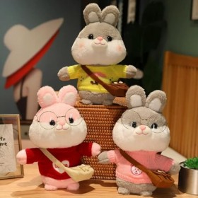 GagaLu Dessin Animé Mignon Lapin en Peluche Peluche Mignon Animal Lapin Poupée Oreiller Doux Cadeau D’Anniversaire pour Enfan