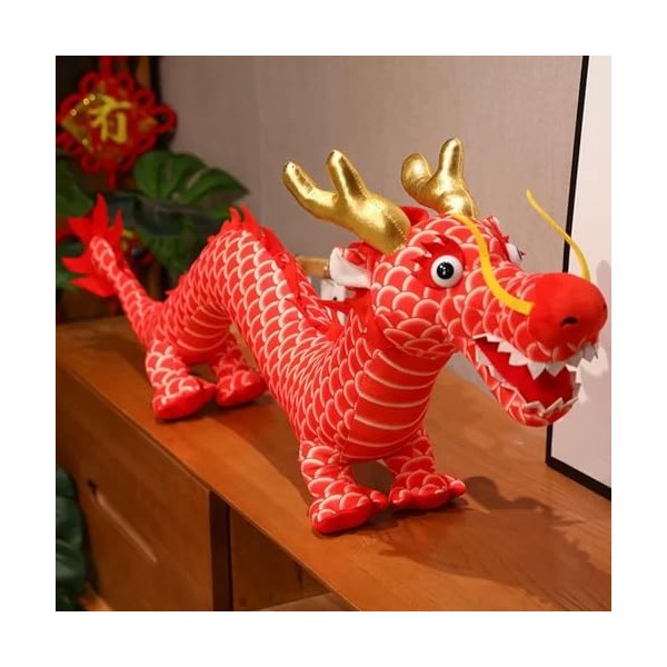 Nouvel an Zodiaque Dragon Peluche Jouet Mignon en Peluche Dragon Mascotte Poupée Enfants Oreiller Doux Chinois Nouvel an Déco
