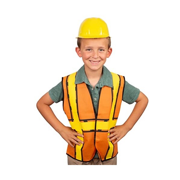 Tigerdoe Robe de soirée pour enfants - 8 chapeaux avec 8 gilets - Fête de construction - Faveurs danniversaire 8 chapeaux d