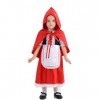 Seawhisper Costume de petit chaperon rouge pour fille - Costume de carnaval - 122 128 104 110 116 134 140 146