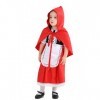 Seawhisper Costume de petit chaperon rouge pour fille - Costume de carnaval - 122 128 104 110 116 134 140 146