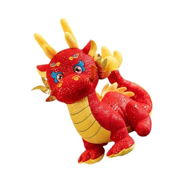 Luxshiny Poupée en Peluche De Dragon Chinois Mascotte De Lannée 2024 du Dragon 30 Cm Poupée danimal du Zodiaque en Peluche 