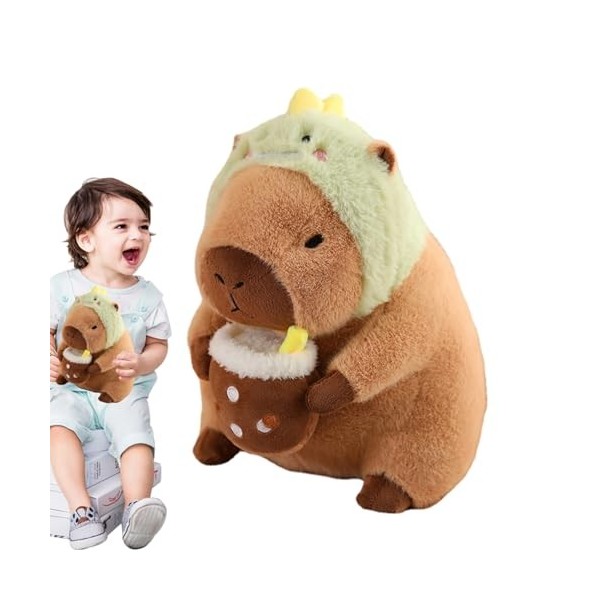 Lambo Capybara Peluche Jouet, Jouet en Peluche Capybara, Poupée en Peluche Simulation Capybara, Oreiller en Peluche Kawaii, P