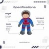 Storklings Astronaute Teddy Stuffed Space Soft Toy Plush Spaceman in a Red and Blue Spacesuit