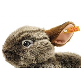 Steiff 024368 Vula Vulcan Peluche Lapin National Geographic env. 23 cm en Peluche avec Bouton dans loreille, Doudou pour béb