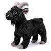 PuffPurrs Peluche de Chèvre Noire Réaliste 30cm, Animaux en Peluche de Chèvre Douce, Modèles Uniques de Jouets Poupées pour E